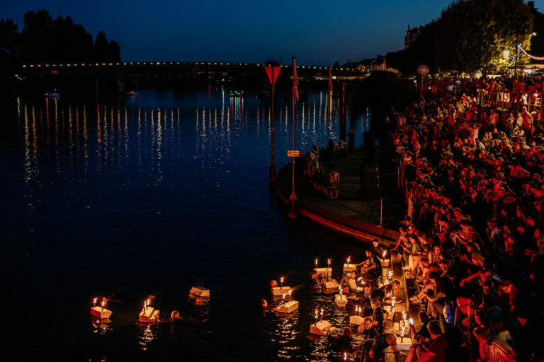 Christelle Ferreira – Chalon Sur Saône – Descente flambeaux feu d’artifice